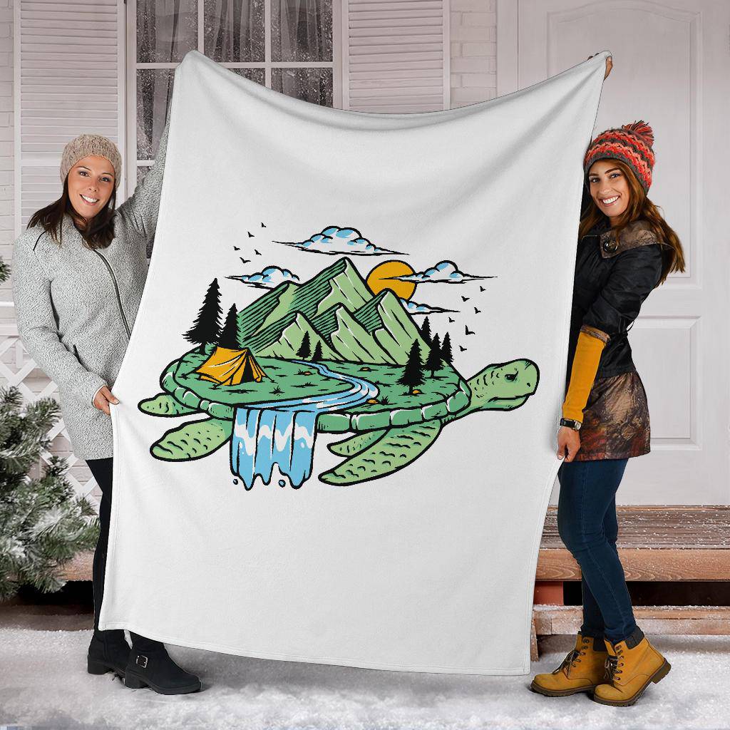 Cool Nature Inside Turtle Illustration Premium Blanket - Top Content | POD Collection | Free Shipping