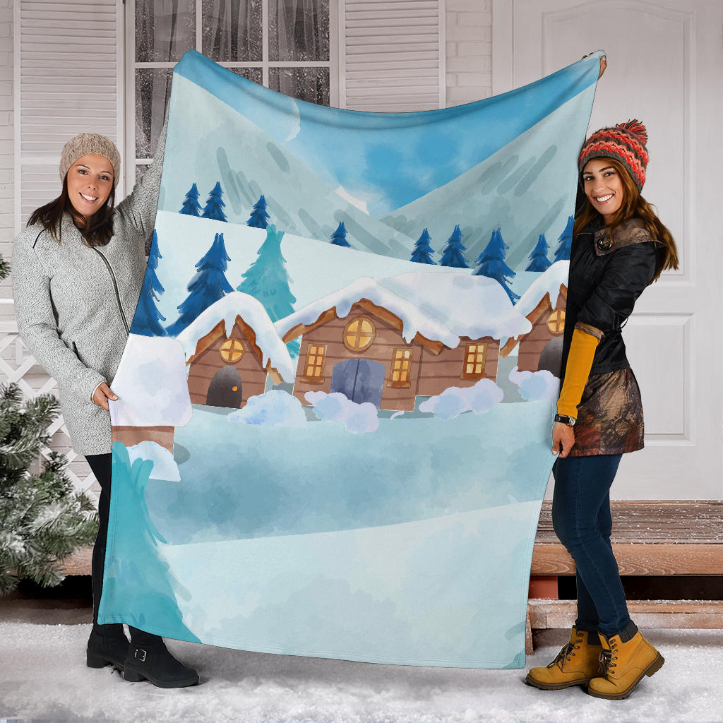 winter house nature blanket - Top Content | POD Collection | Free Shipping