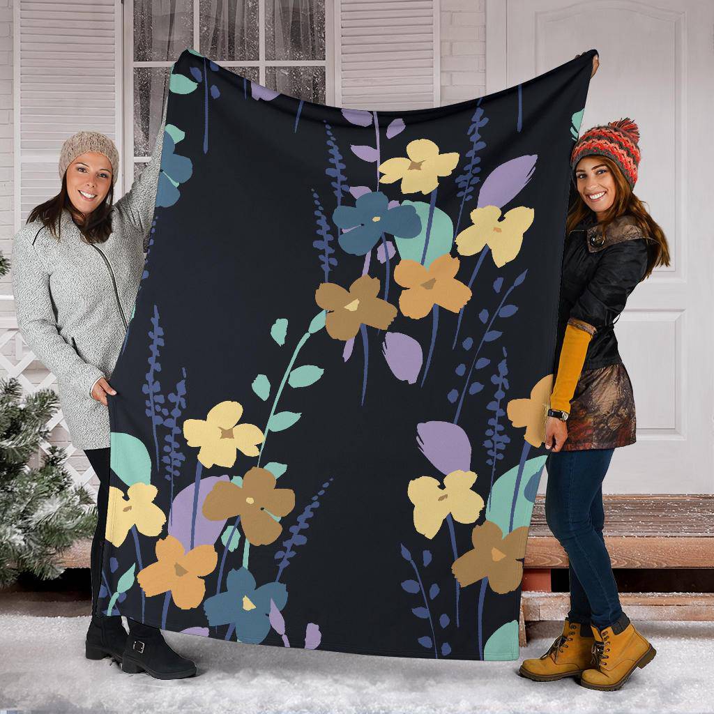 Floral Seamless Pattern Plants Flowers Premium Blanket - Top Content | POD Collection | Free Shipping