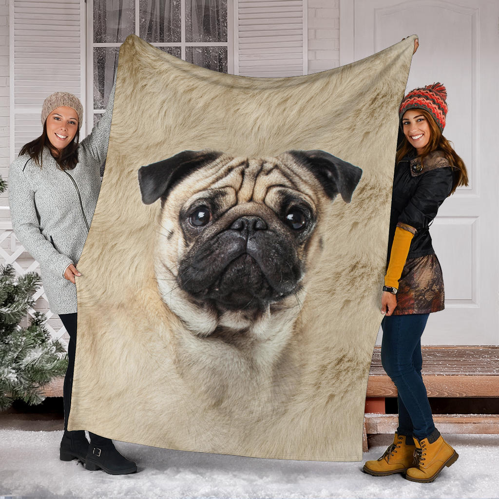 Pug Face Hair Blanket