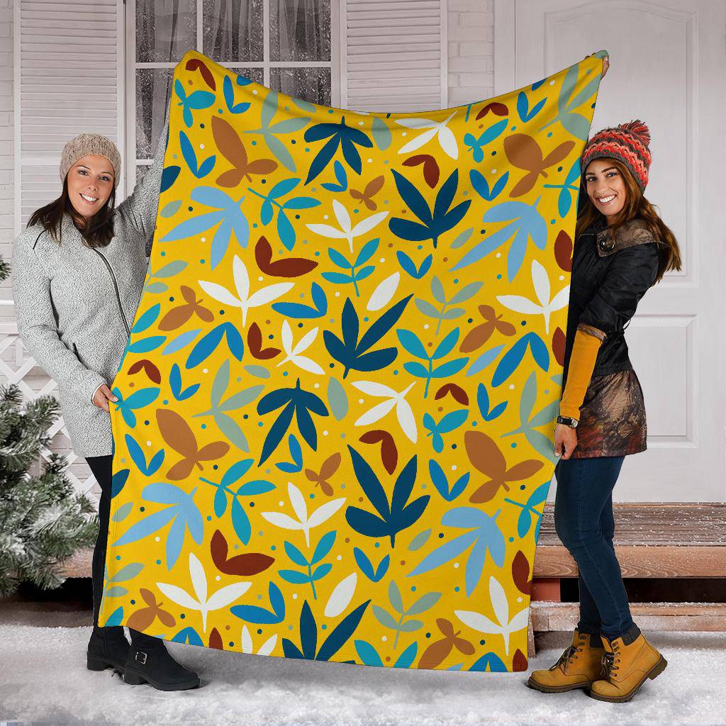 Colourful Autumn Leaves Yellow Premium Blanket - Top Content | POD Collection | Free Shipping