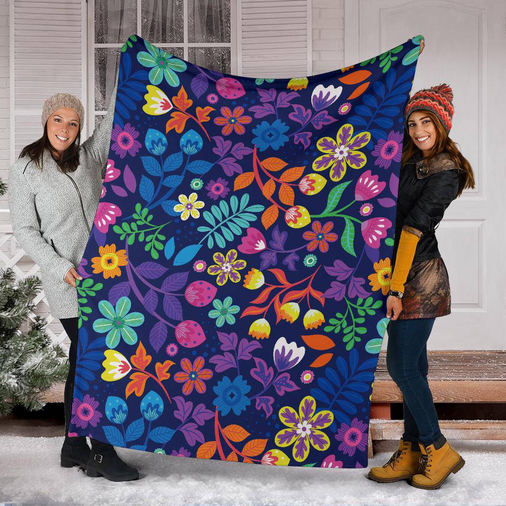 Hand Drawn Exotic Floral Pattern Premium Blanket - Top Content | POD Collection | Free Shipping