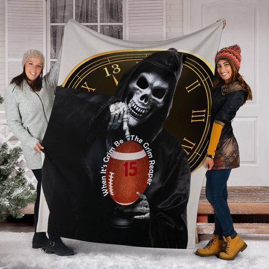 Chiefs Grim Reaper Grey Blanket