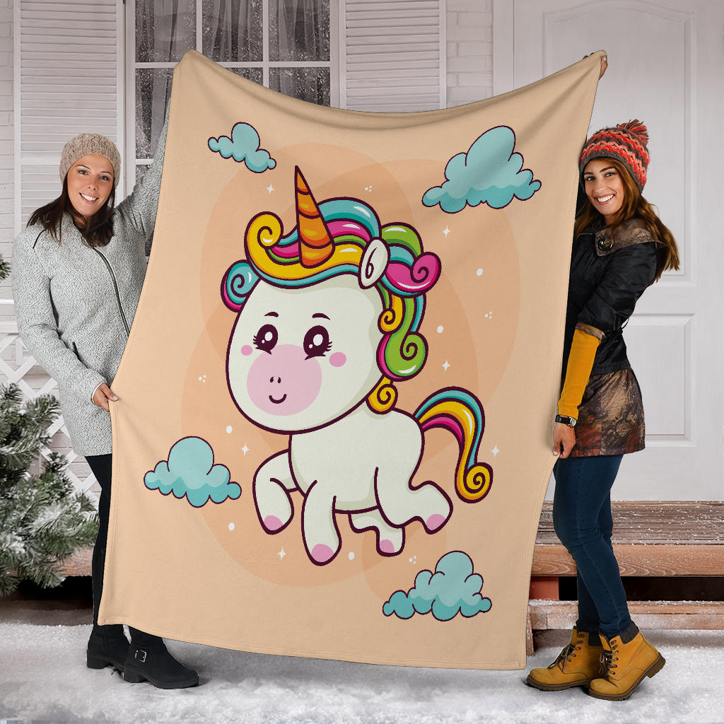 Hand Drawn Unicorn Sky Blanket