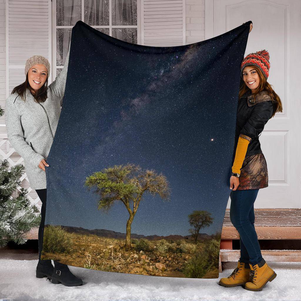 Tree Stars Night Sky Dark Premium Blanket - Top Content | POD Collection | Free Shipping