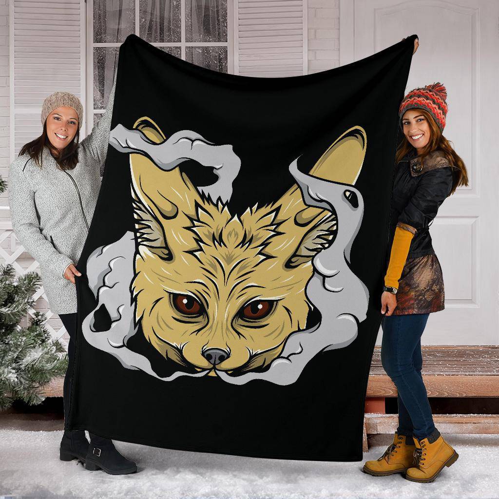 Smoking Fox Head Premium Blanket - Top Content | POD Collection | Free Shipping