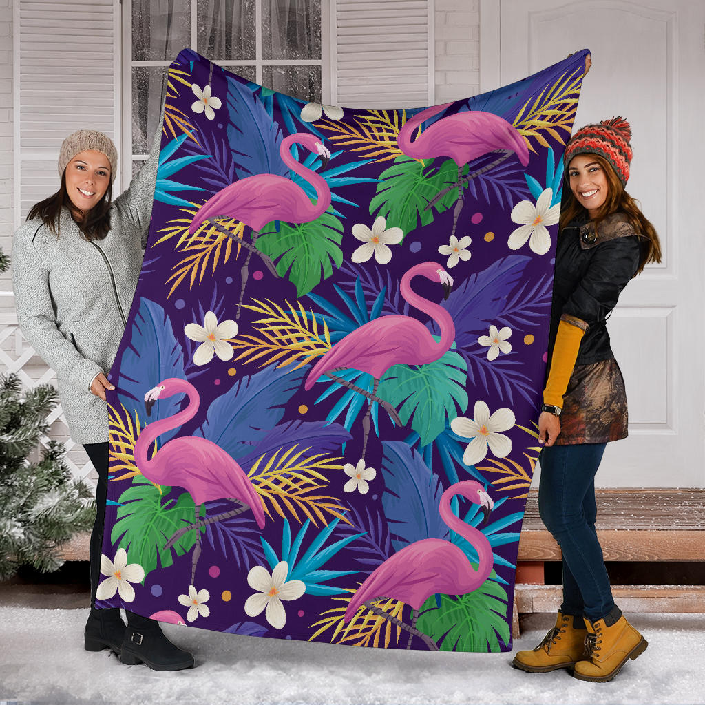 flamingo flowers jungle blanket - Top Content | POD Collection | Free Shipping