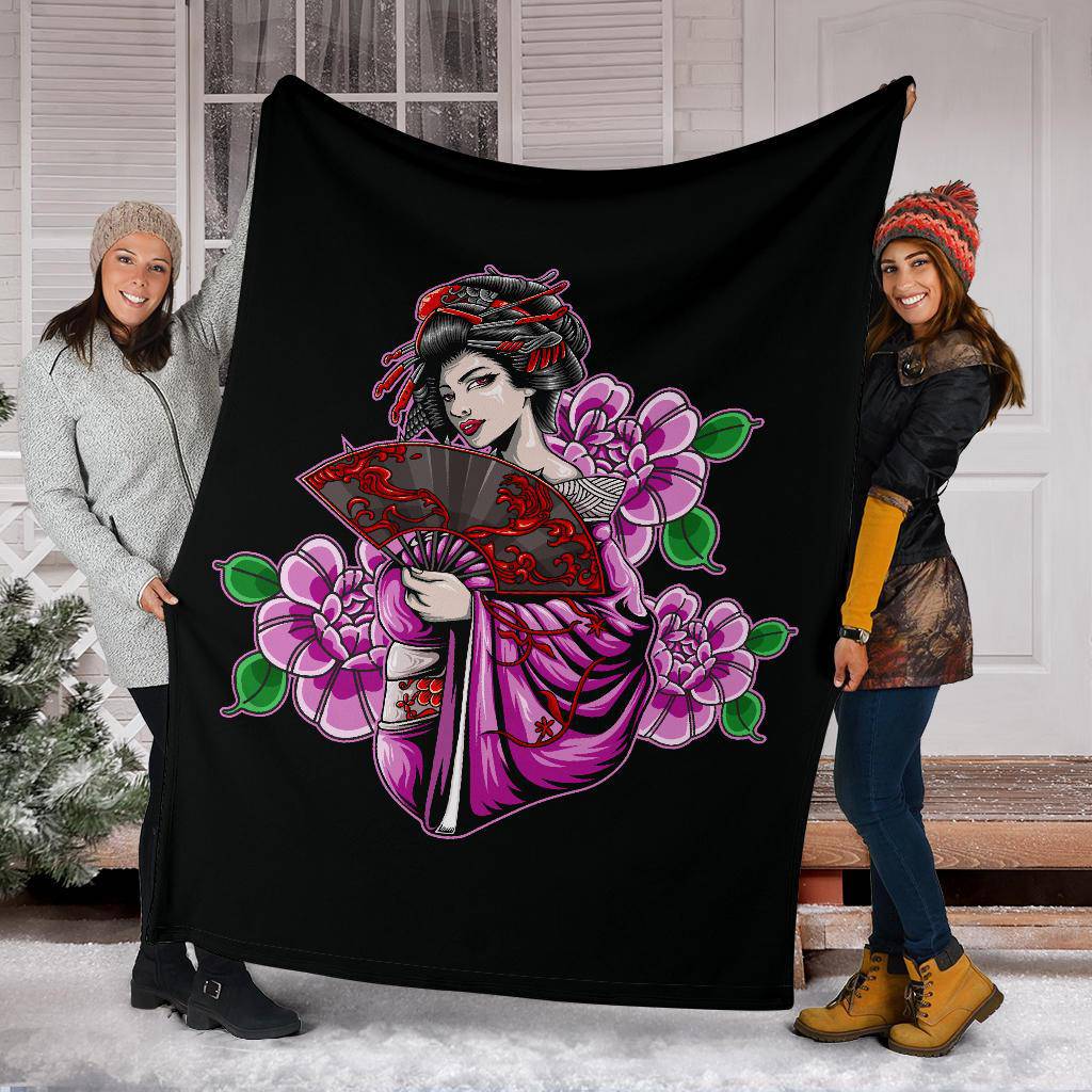 Beautiful Geisha Art Illustration Premium Blanket - Top Content | POD Collection | Free Shipping