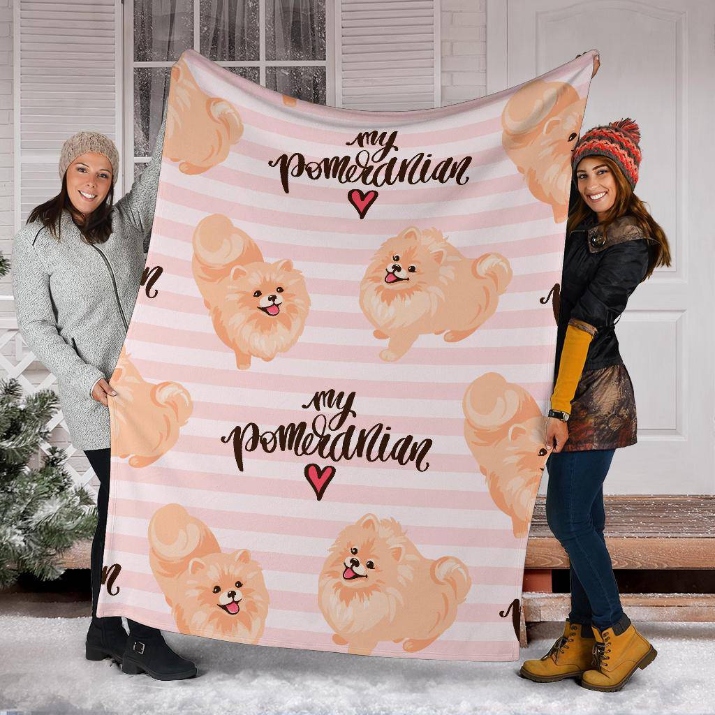 My Pomeranian Spitz Love, Cute Dog Cartoon Premium Blanket - Top Content | POD Collection | Free Shipping