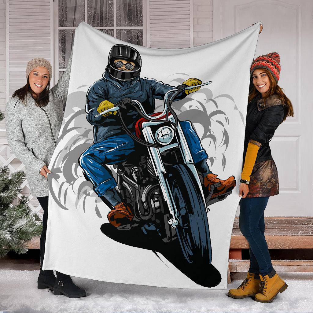 Vintage Classic Chopper Riding Premium Blanket - Top Content | POD Collection | Free Shipping