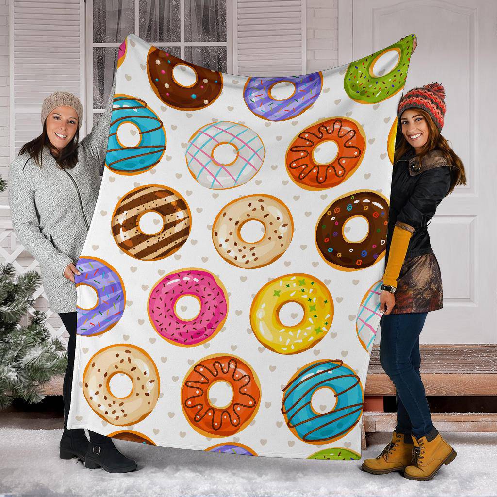 Colorful Doughnut Seamless Background Illustration Premium Blanket - Top Content | POD Collection | Free Shipping