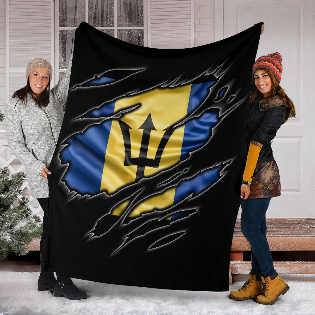 Barbados Flag Premium Blanket - Top Content | POD Collection | Free Shipping