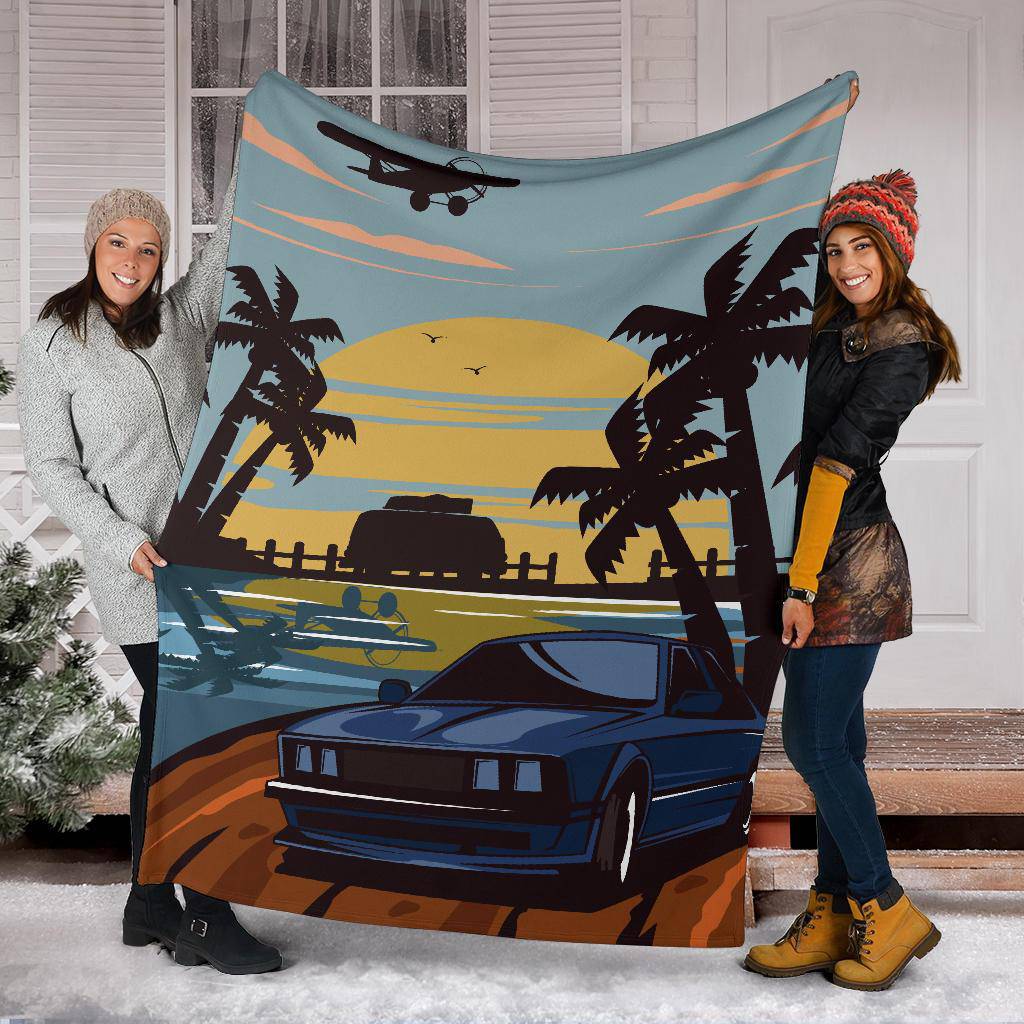 Auto Sunny Beach Vacation Premium Blanket - Top Content | POD Collection | Free Shipping