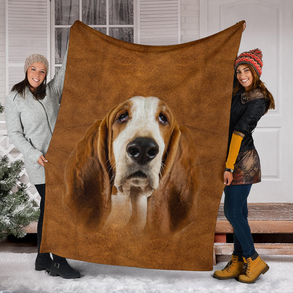 Basset Hound Face Hair Blanket