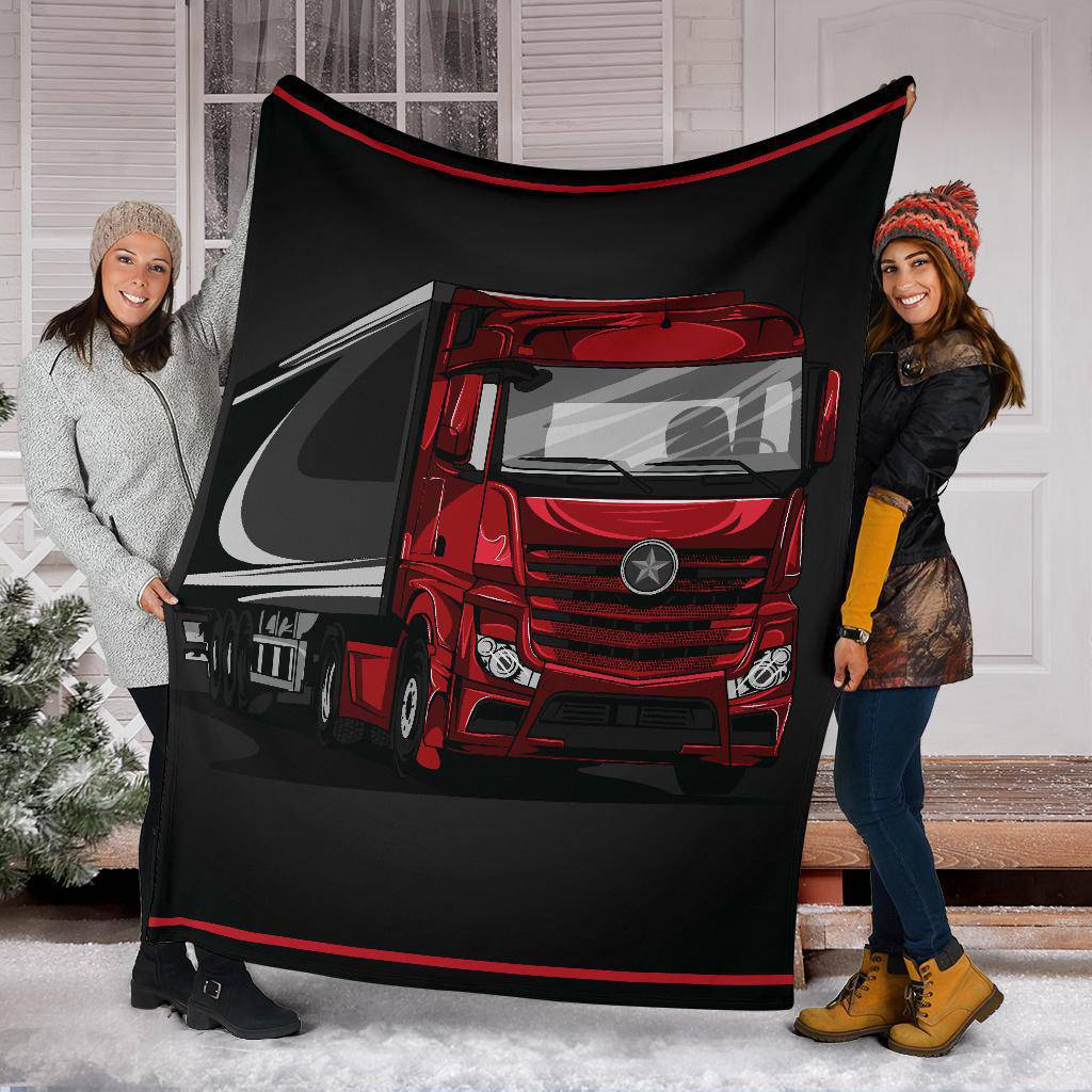 Red Star Truck Cartoon Premium Blanket - Top Content | POD Collection | Free Shipping