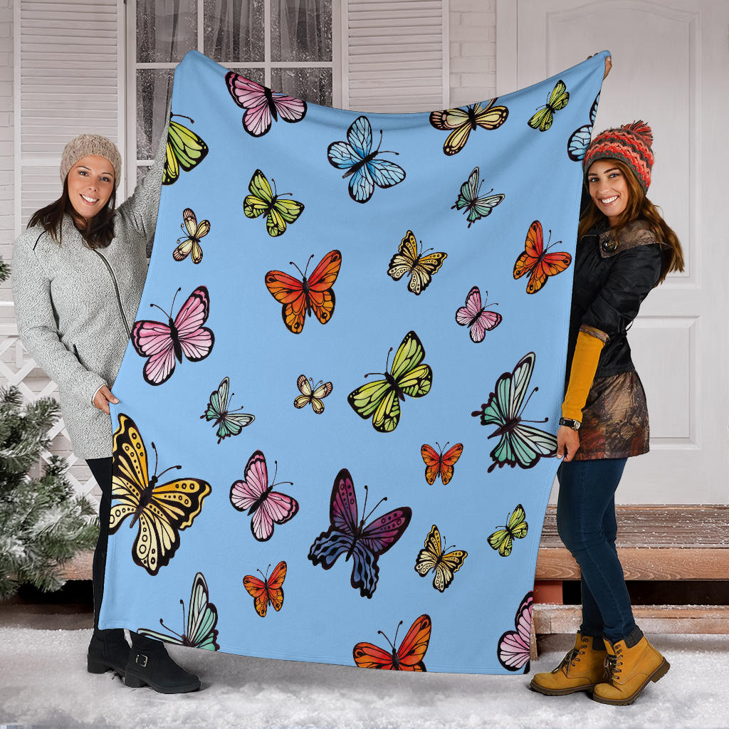 colorful butterflies blue collection blanket - Top Content | POD Collection | Free Shipping