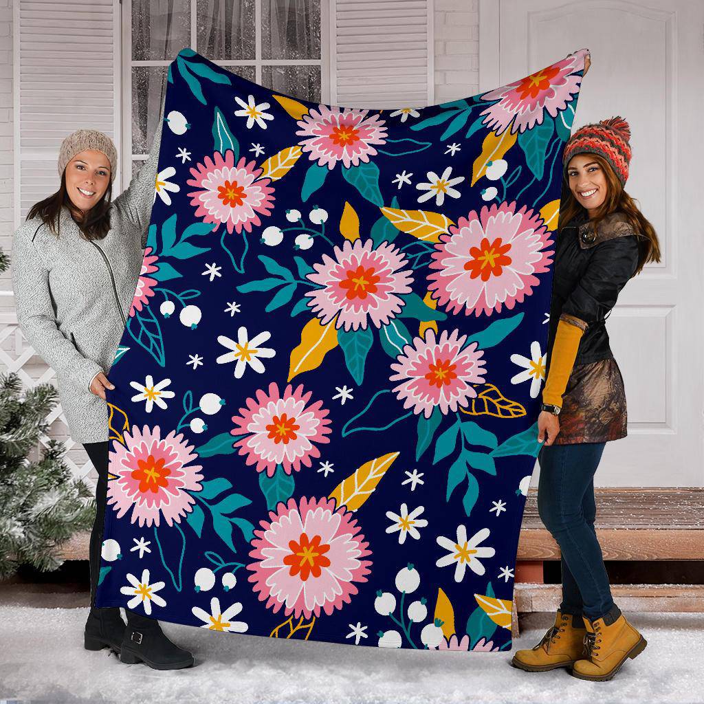 Hand Drawn Floral Plant Premium Blanket - Top Content | POD Collection | Free Shipping