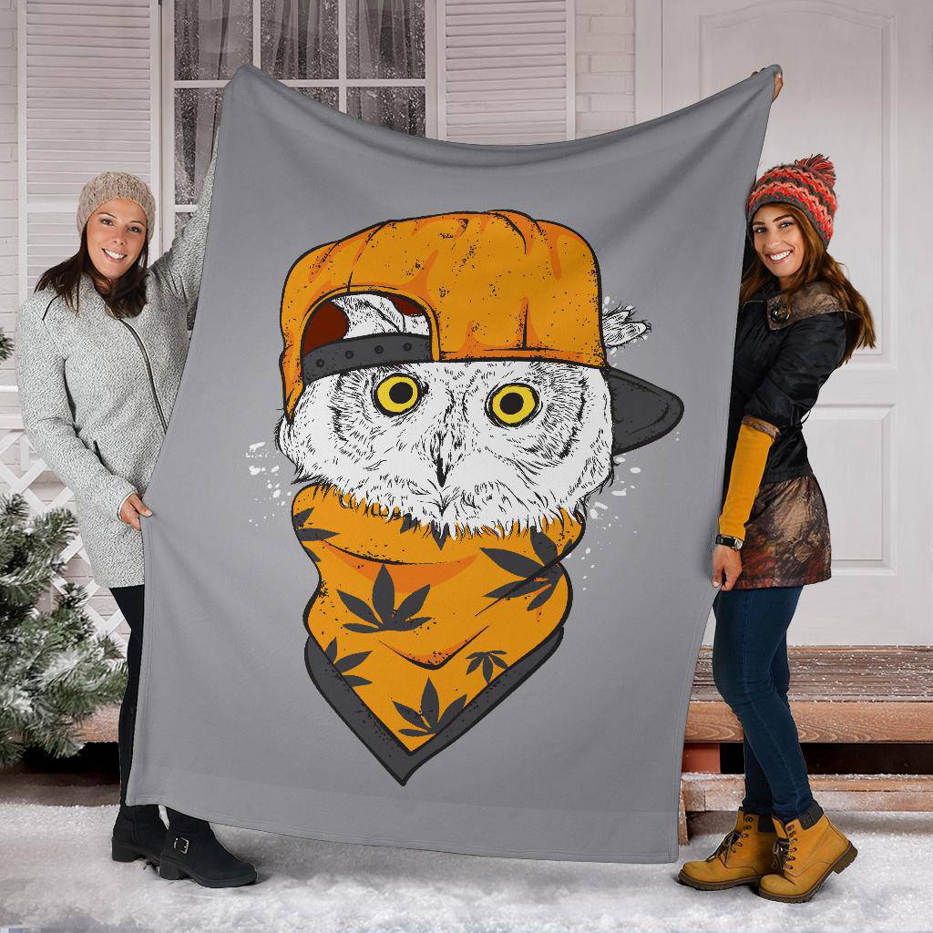 Cool Owl Cap Cartoon Drawing Premium Blanket - Top Content | POD Collection | Free Shipping