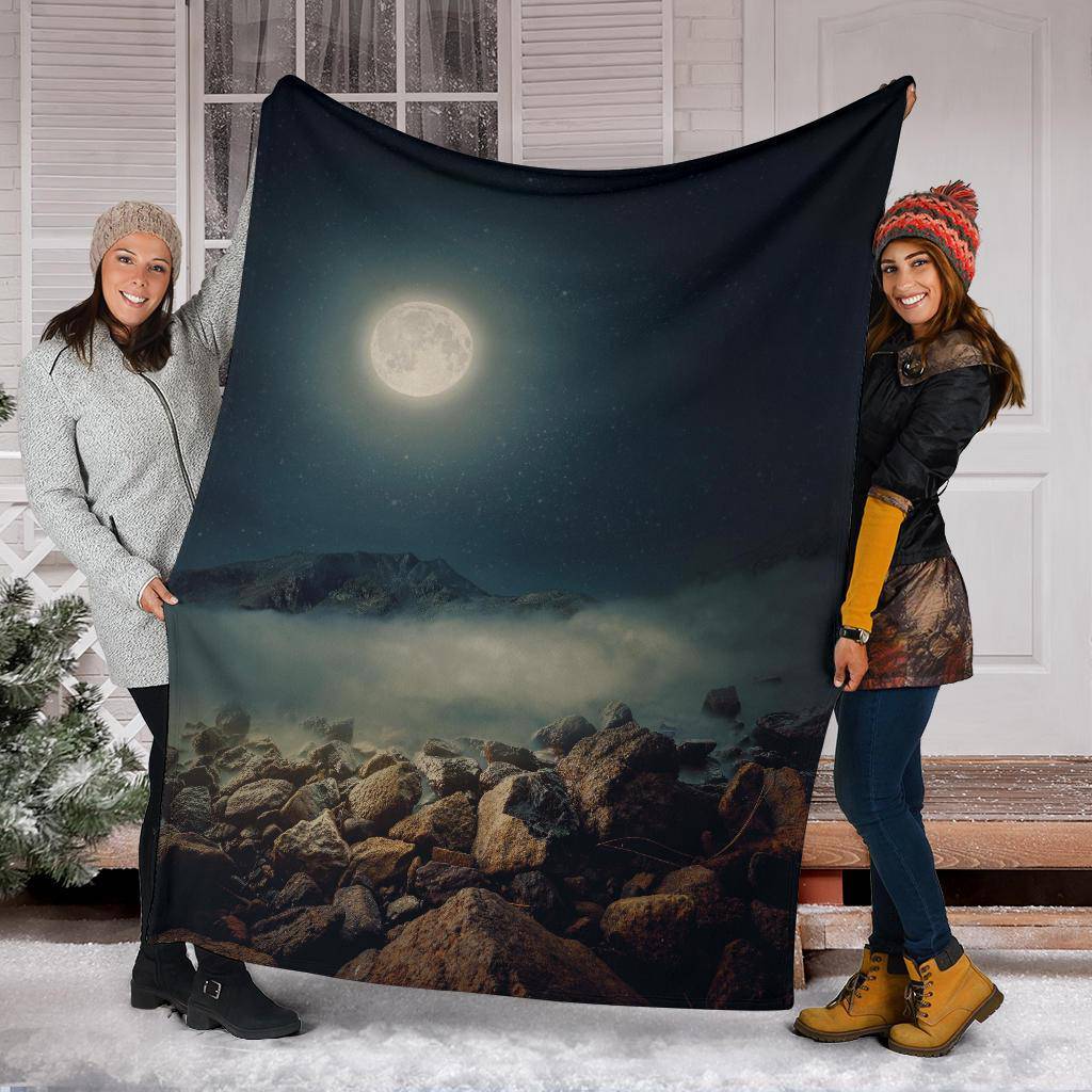 Stones Moon Dark Night Sky Premium Blanket - Top Content | POD Collection | Free Shipping