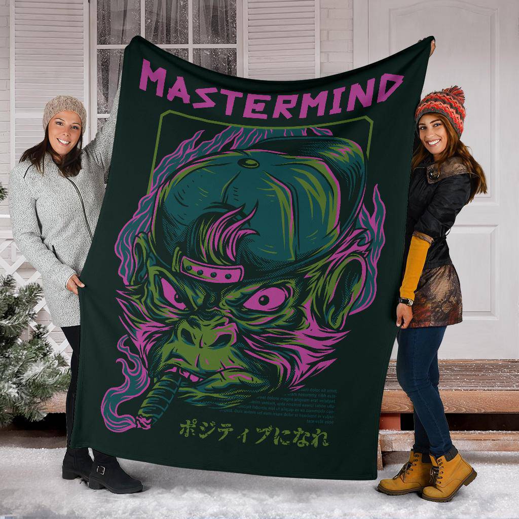 Mastermind Monkey Japanese Art Premium Blanket - Top Content | POD Collection | Free Shipping