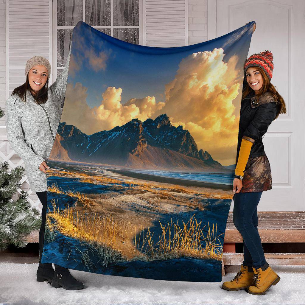 Vestrahorn Mountains Iceland Premium Blanket - Top Content | POD Collection | Free Shipping