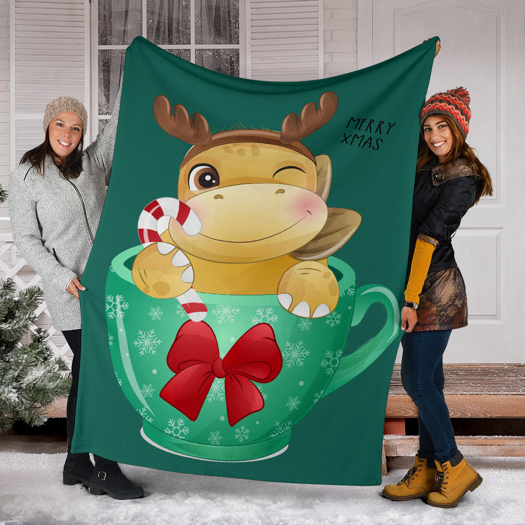 cute dinosaur merry xmas green blanket - Top Content | POD Collection | Free Shipping