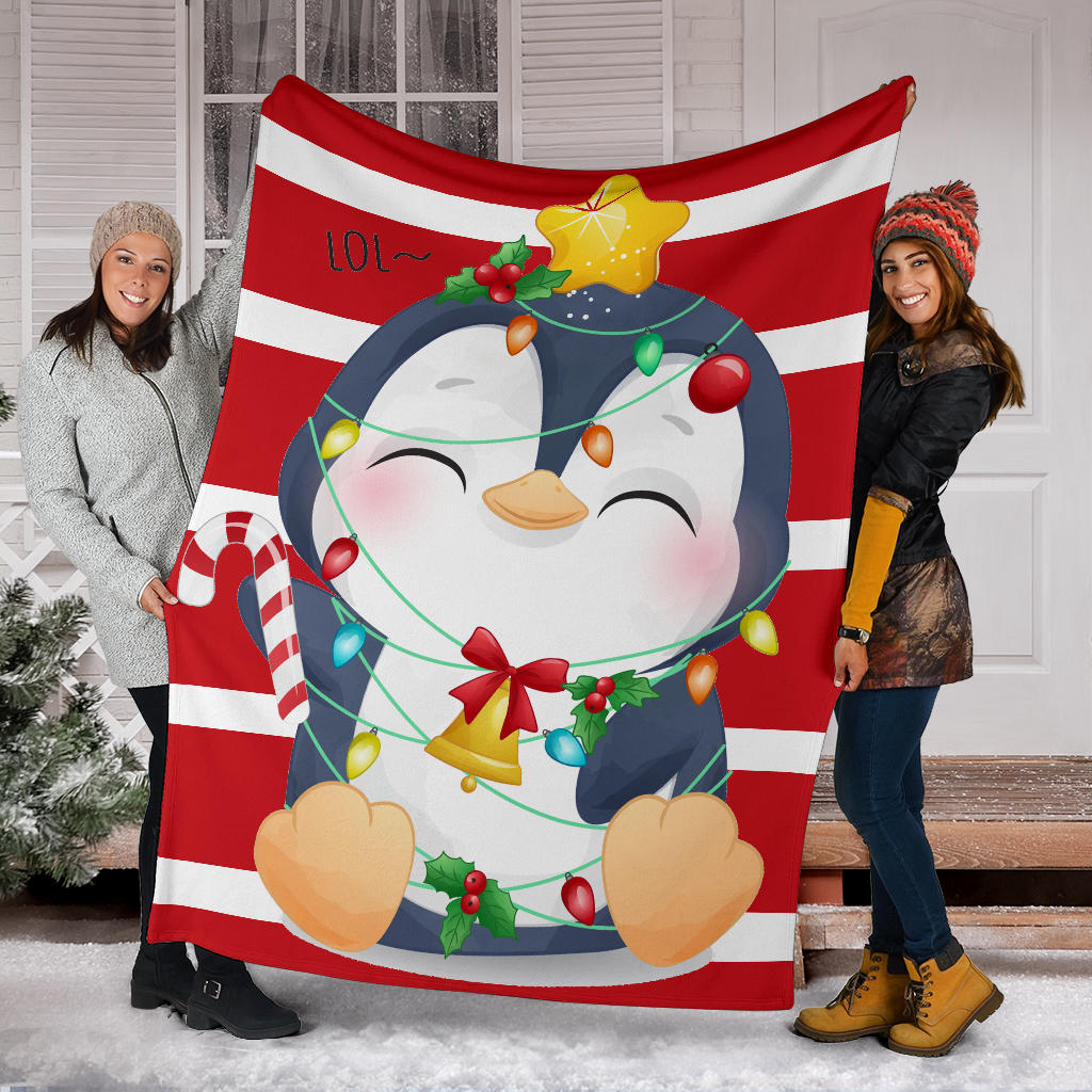 cute doodle penguin merry christmas blanket - Top Content | POD Collection | Free Shipping