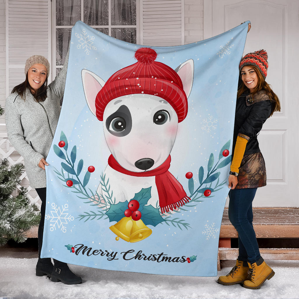 cute puppy merry christmas illustration blanket - Top Content | POD Collection | Free Shipping