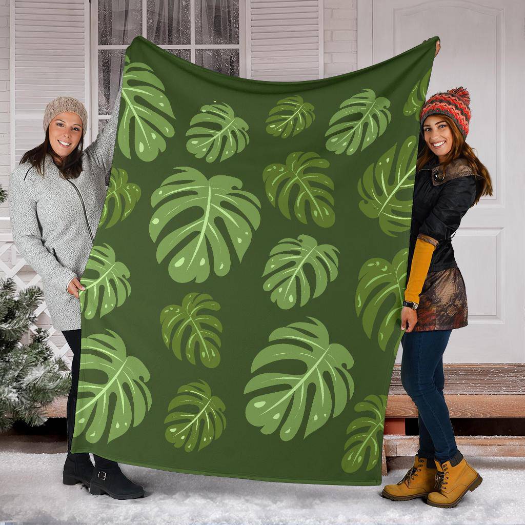 Minimal Ficus Tropical Leaves Art Premium Blanket - Top Content | POD Collection | Free Shipping