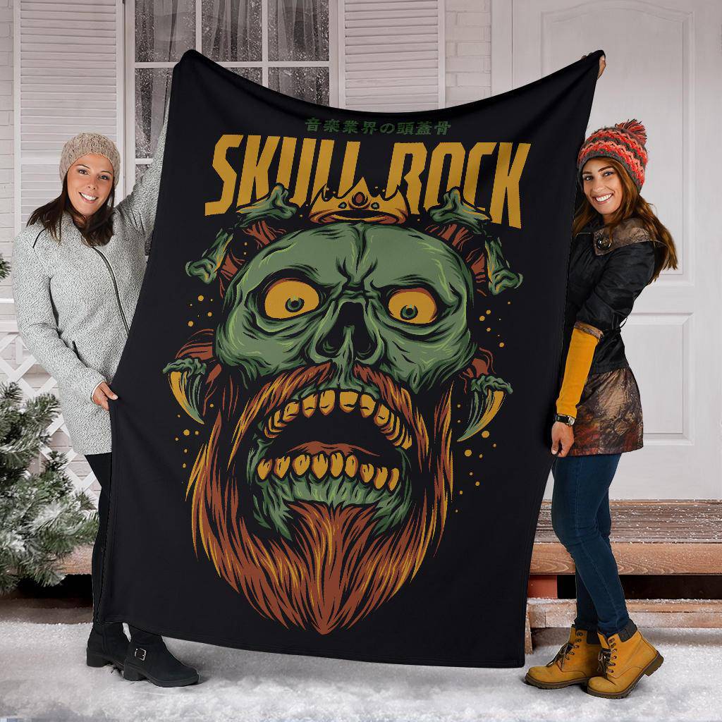 Skull Rock Funny Art Cartoon Premium Blanket - Top Content | POD Collection | Free Shipping