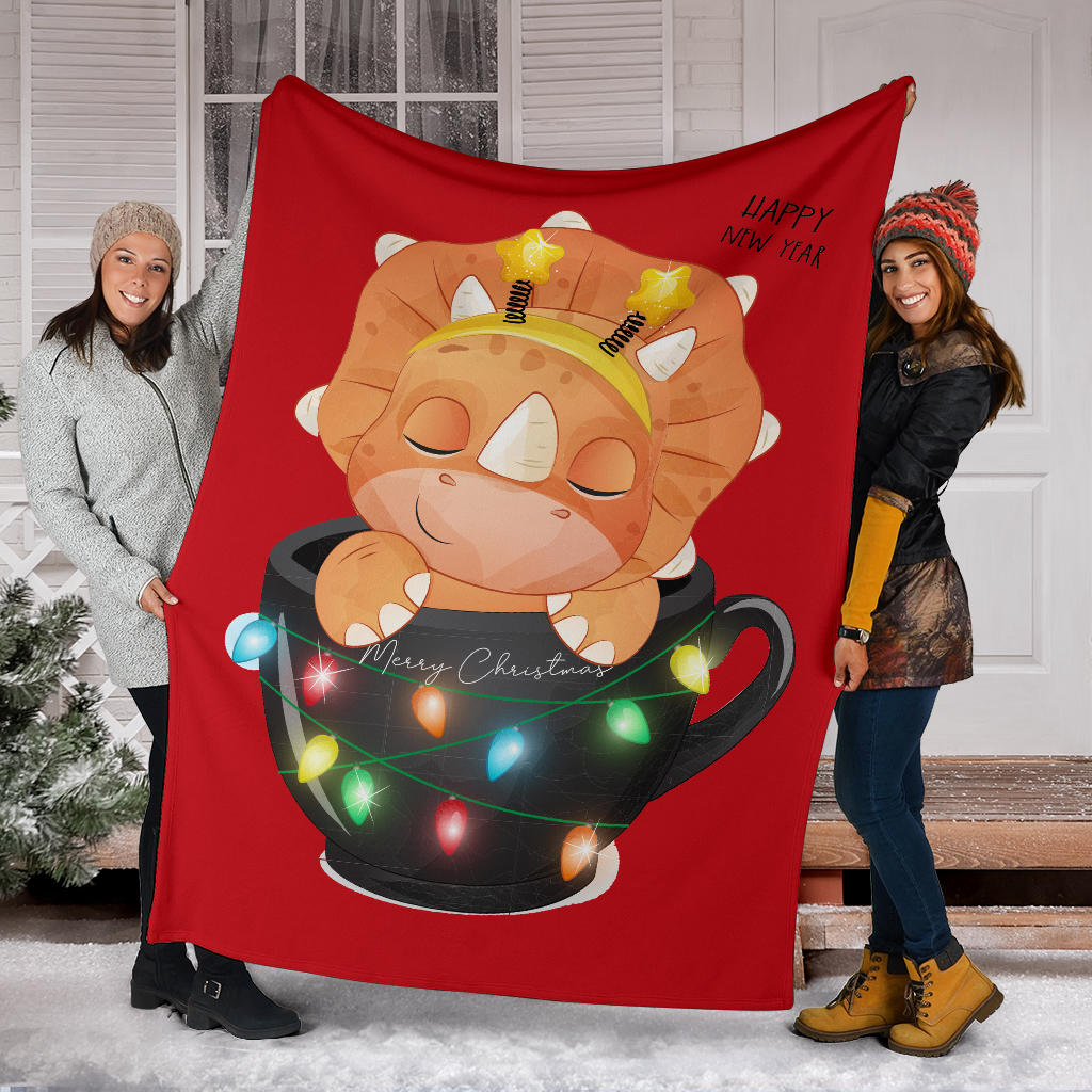 dinosaur merry christmas and happy new year blanket - Top Content | POD Collection | Free Shipping