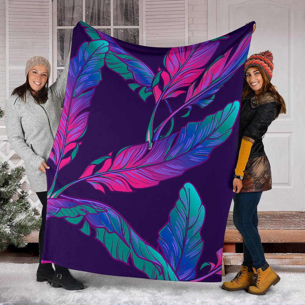 Dark Purple Banana Plant Leaves Premium Blanket - Top Content | POD Collection | Free Shipping