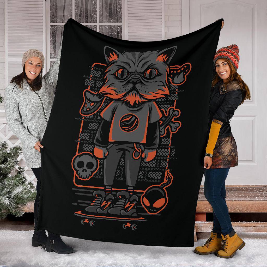 Street Style Cat Art Cartoon Premium Blanket - Top Content | POD Collection | Free Shipping