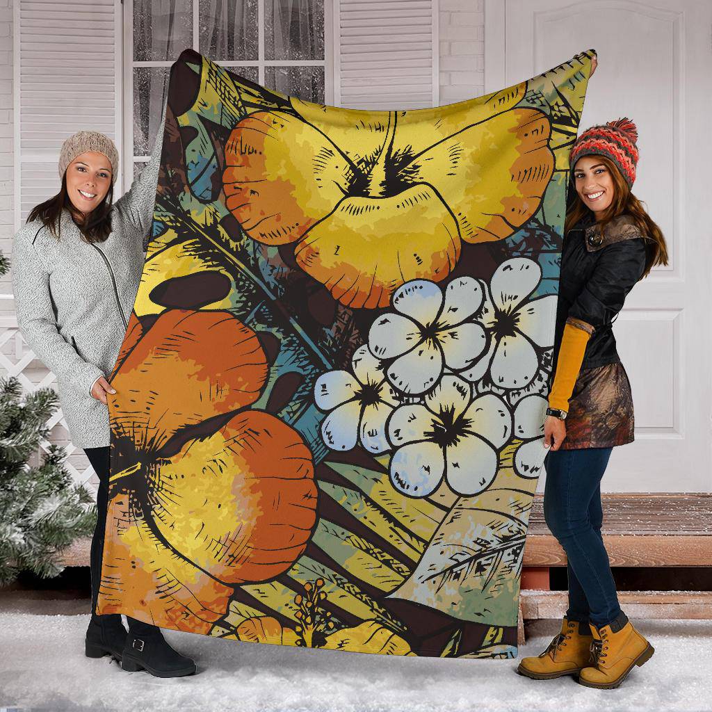 Hand Drawn Floral Pattern Premium Blanket - Top Content | POD Collection | Free Shipping