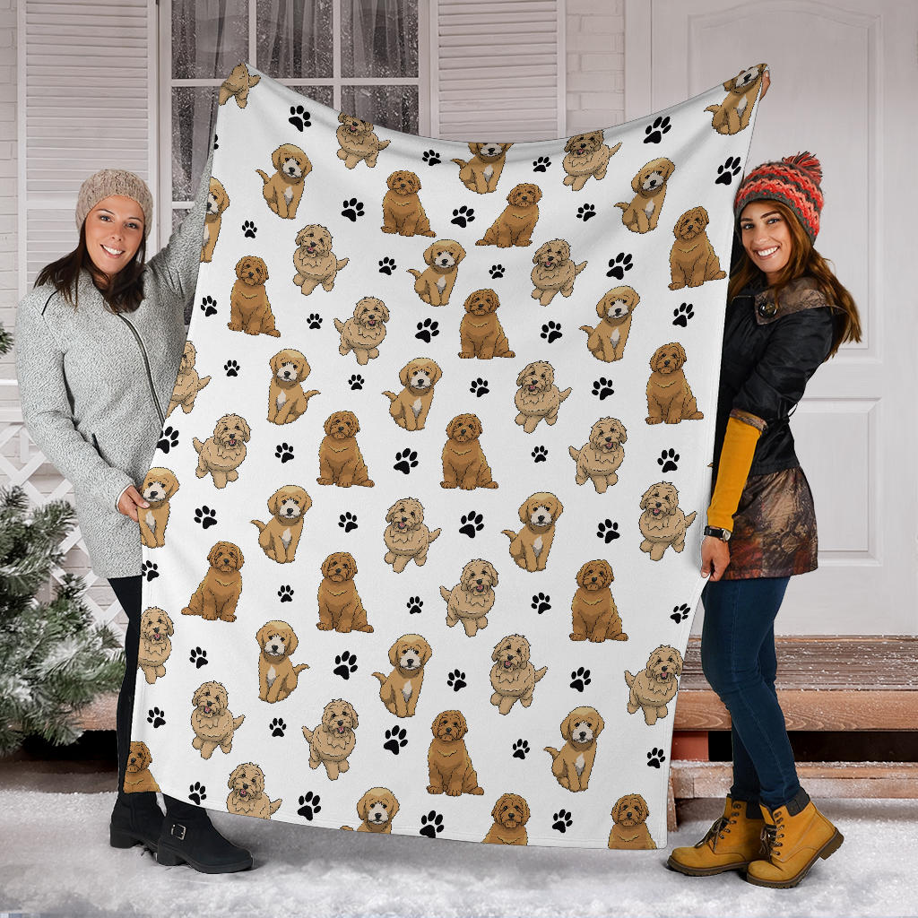 Goldendoodle Paw Blanket