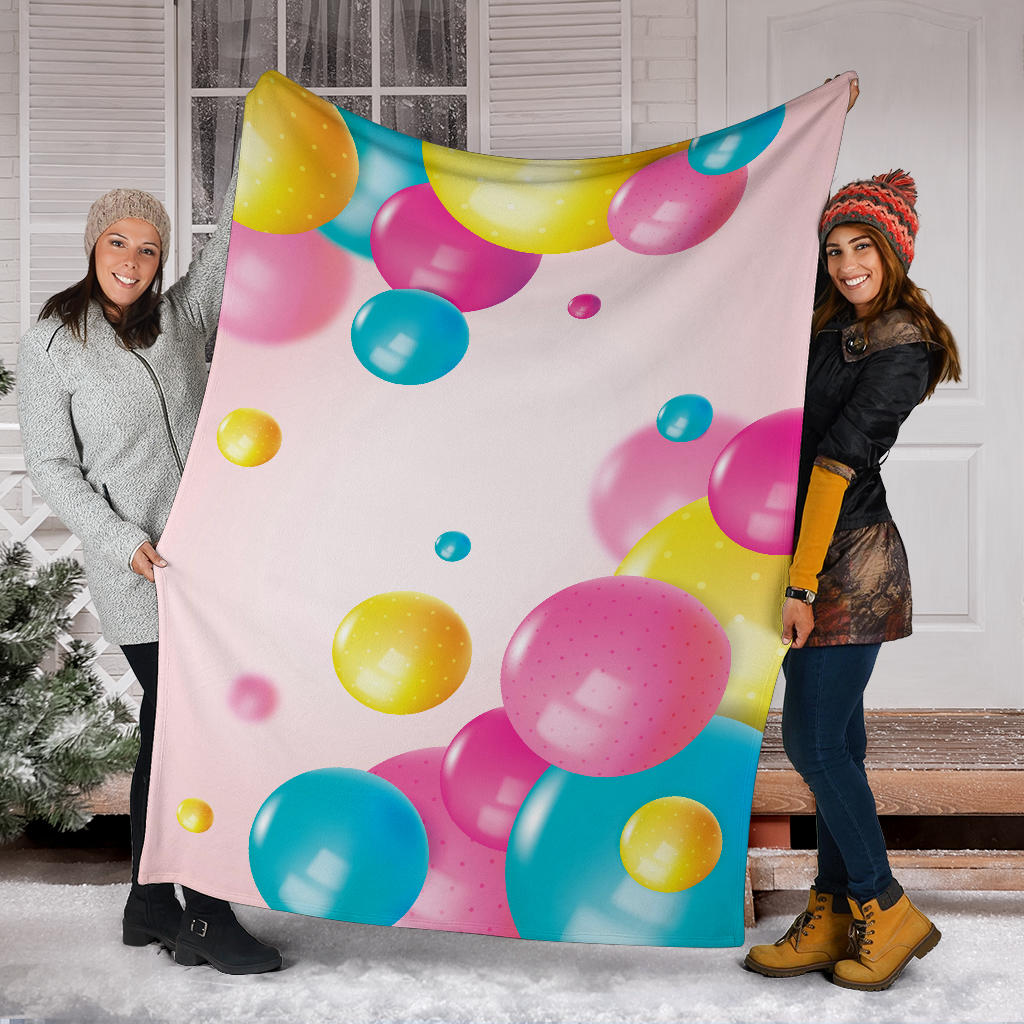 colorful Glossy Balls Background Blanket