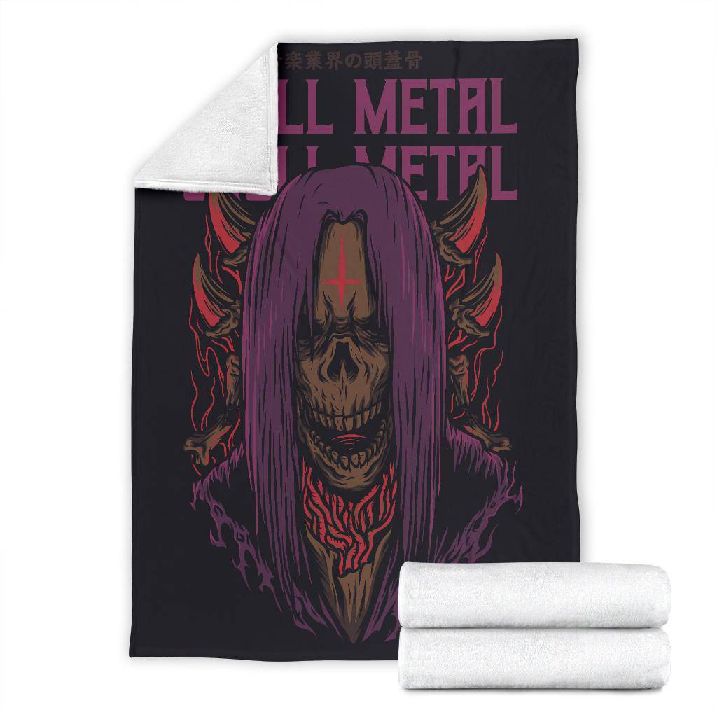 Skull Metal Funny Art Cartoon Premium Blanket - Top Content | POD Collection | Free Shipping