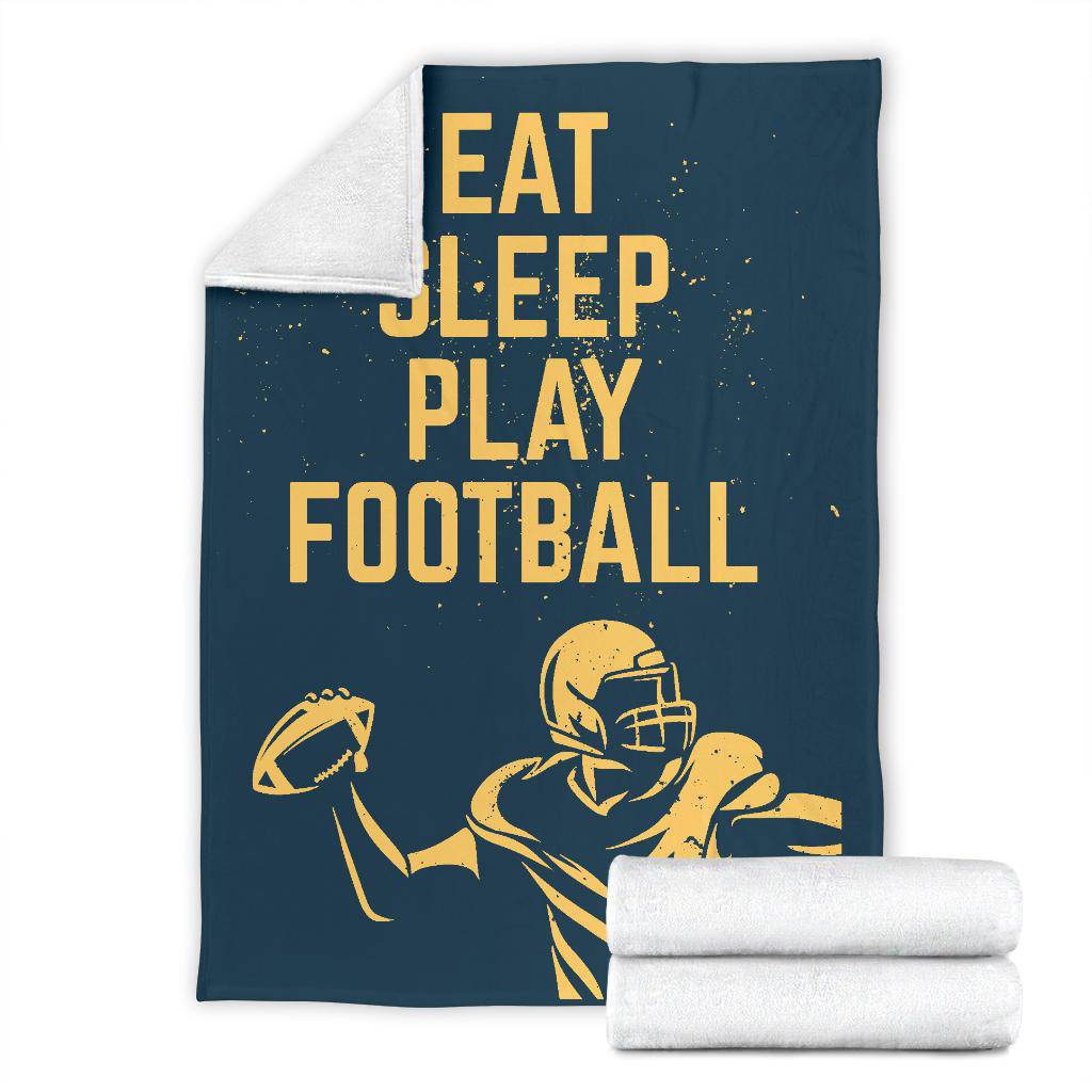 Eat Sleep Play American Football Quote Illustration Premium Blanket - Top Content | POD Collection | Free Shipping