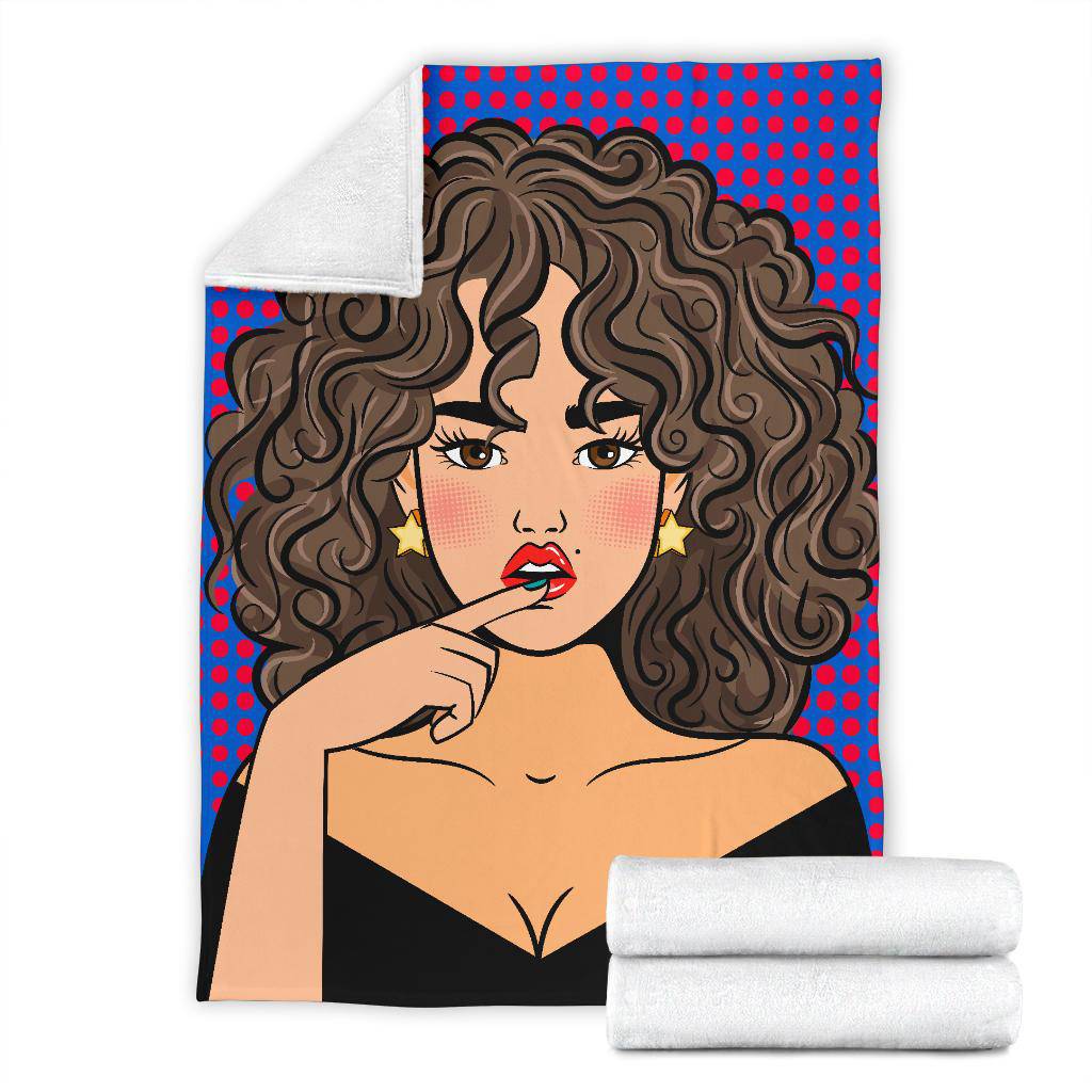 Wow pop art girl Premium Blanket - Top Content | POD Collection | Free Shipping