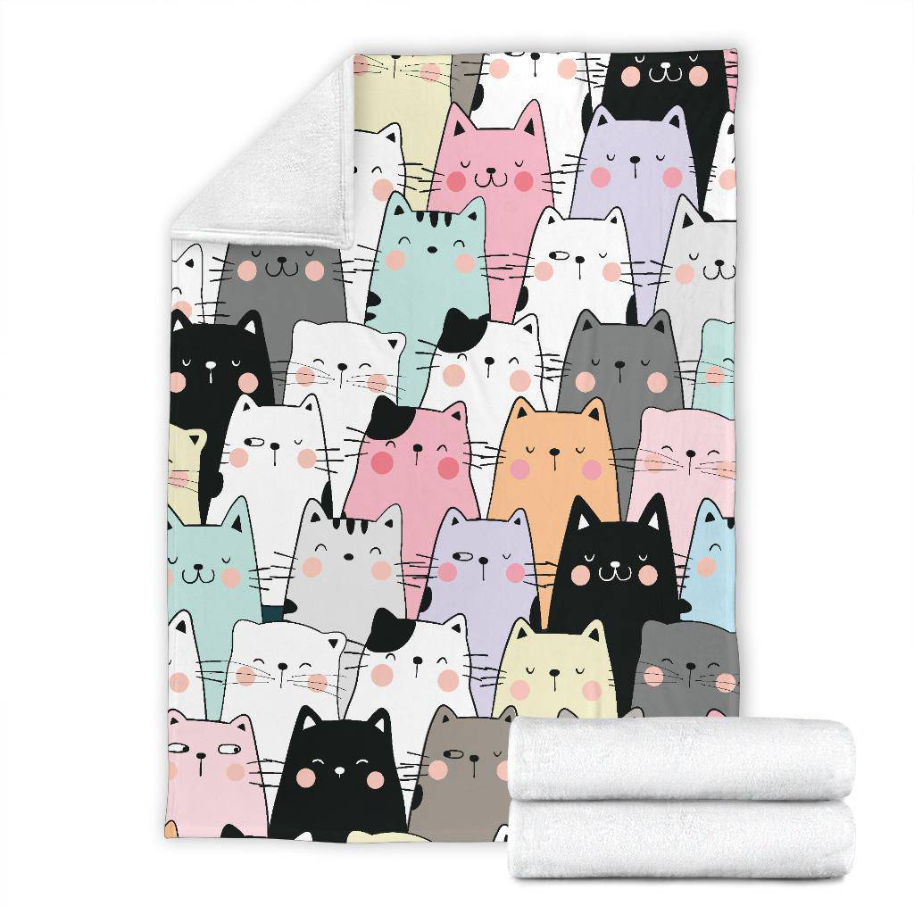 Colourful Cat Pattern Premium Blanket - Top Content | POD Collection | Free Shipping