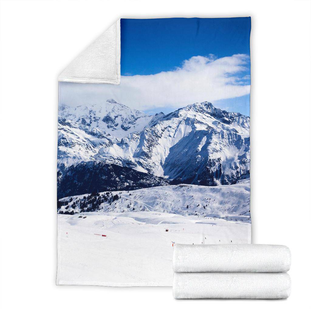 Nature Mountain Winter Snow Premium Blanket - Top Content | POD Collection | Free Shipping