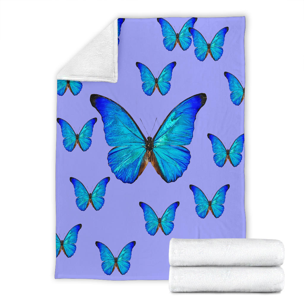 beautiful blue butterflies purple blanket - Top Content | POD Collection | Free Shipping