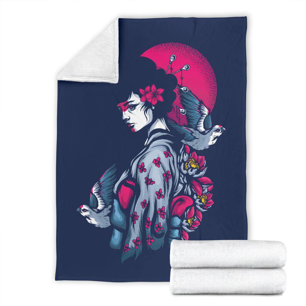 Beautiful Geisha Japanese Art Illustration Premium Blanket - Top Content | POD Collection | Free Shipping