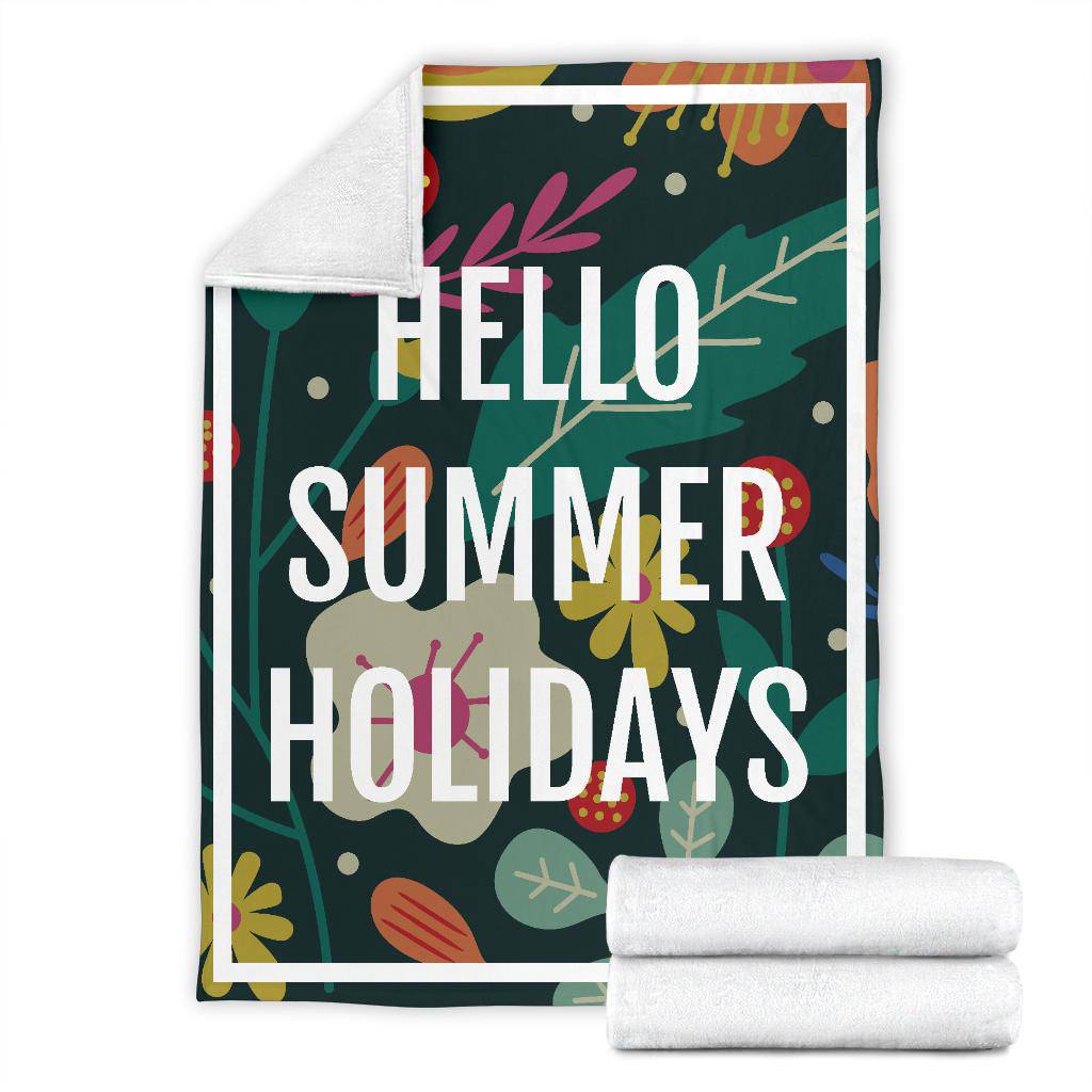 Hello Summer Holidays Floral Premium Blanket - Top Content | POD Collection | Free Shipping