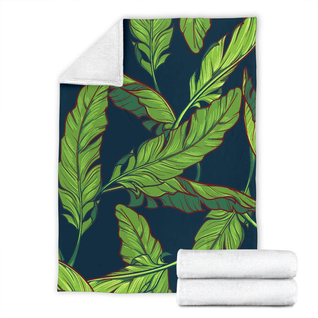 Green Banana Plant Leaves Premium Blanket - Top Content | POD Collection | Free Shipping