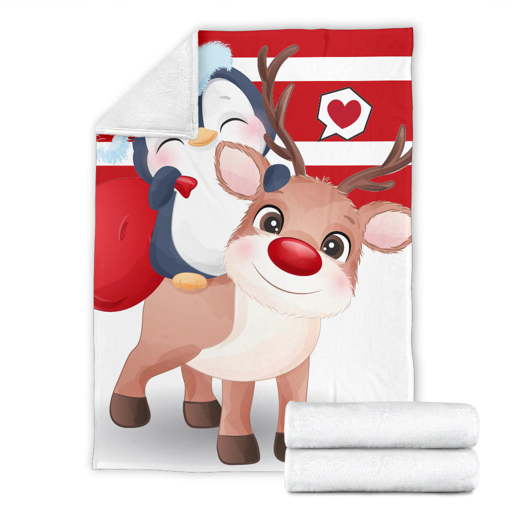 cute christmas doodle penguin with deer blanket - Top Content | POD Collection | Free Shipping