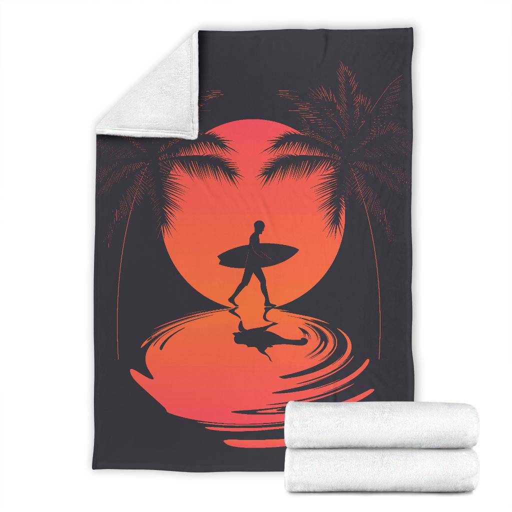 Summer Surfer Palms Beach Premium Blanket - Top Content | POD Collection | Free Shipping