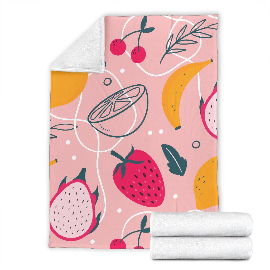 Colorful Fruits Hand Drawn Pattern Premium Blanket - Top Content | POD Collection | Free Shipping