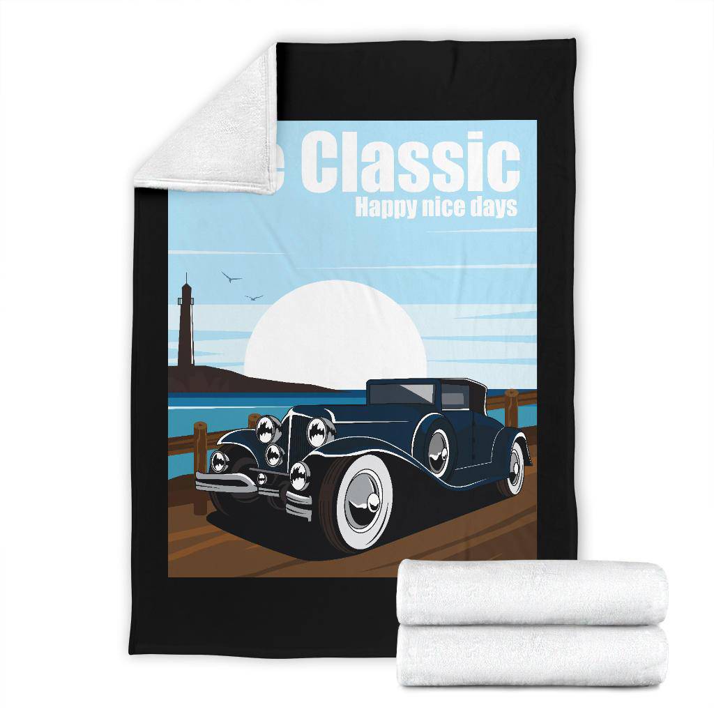 OldSkool Classic Car Cartoon Premium Blanket - Top Content | POD Collection | Free Shipping