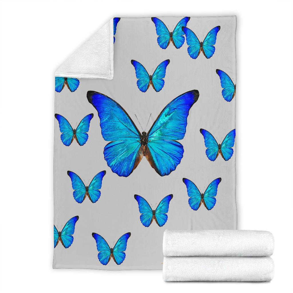 luxury grey blue butterflies blanket - Top Content | POD Collection | Free Shipping